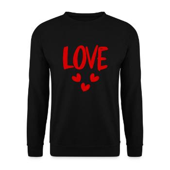 LOVE. VALENTINE'S DAY. BACHELORETTE PARTY. I LOVE YOU. I LOVE YOU. - Unisex Sweatshirt - black - Front - Alina (178cm) & Michal (187cm)
