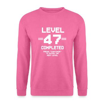 47 Anniversaire Gamer Niveau 47 Terminé - Sweat-shirt Unisexe - rose - Devant