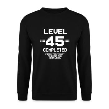 45 Birthday Gamer Niveau 45 Complet - Sweat-shirt Unisexe - noir - Devant - Alina (178cm) & Michal (187cm)