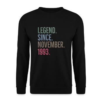 Legende seit November 1993 - Unisex Pullover - Schwarz - Vorne - Alina (178cm) & Michal (187cm)