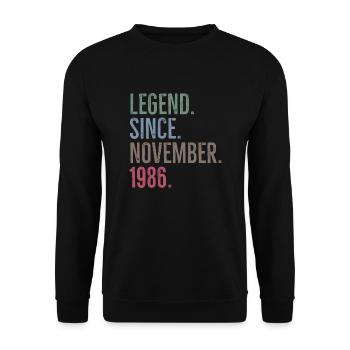 Legende seit November 1986 - Unisex Pullover - Schwarz - Vorne - Alina (178cm) & Michal (187cm)