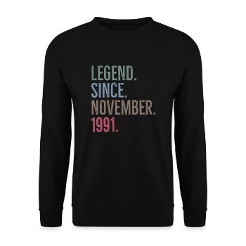 Légende depuis novembre 1991 - Sweat-shirt Unisexe - noir - Devant - Alina (178cm) & Michal (187cm)