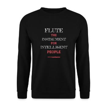 Flute Instrument For Intelligent People Light - Unisex Pullover - Schwarz - Vorne - Alina (178cm) & Michal (187cm)