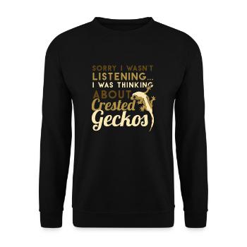 Ironisches Sprichwort Reptilien Denken über - Unisex Pullover - Schwarz - Vorne - Alina (178cm) & Michal (187cm)