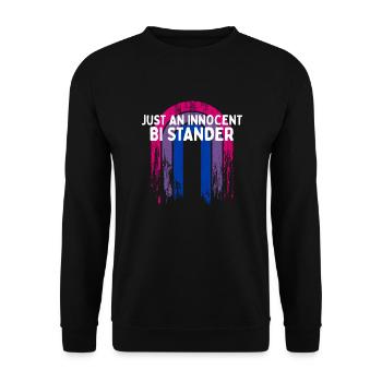 Just an Innocent Bi Stander Bisexual LGBTQ Bi - Unisex Pullover - Schwarz - Vorne - Alina (178cm) & Michal (187cm)