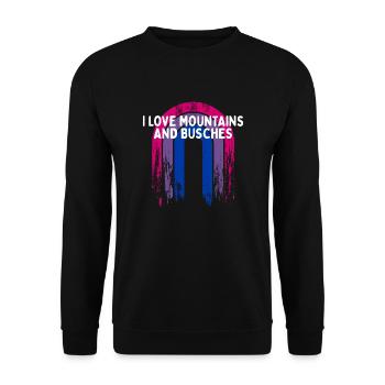 I Love Mountains and Busches Bisexual LGBTQ Bi - Unisex Pullover - Schwarz - Vorne - Alina (178cm) & Michal (187cm)