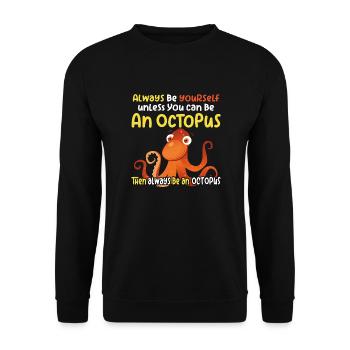 Be an Octopus - Fun Octopus Design - Unisex Sweatshirt - black - Front - Alina (178cm) & Michal (187cm)