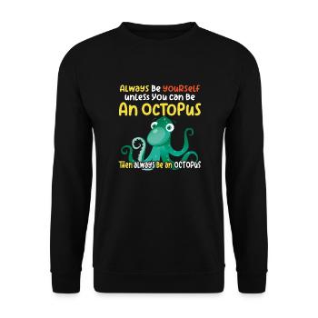 Be an Octopus - Fun Octopus Design - Unisex Sweatshirt - black - Front - Alina (178cm) & Michal (187cm)