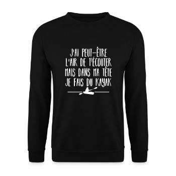 je fais du kayak / humour canoë kayak - Sweat-shirt Unisexe - noir - Devant - Alina (178cm) & Michal (187cm)