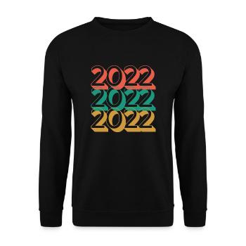 Anniversaire année 2022 / Vintage 2022 - Sweat-shirt Unisexe - noir - Devant - Alina (178cm) & Michal (187cm)