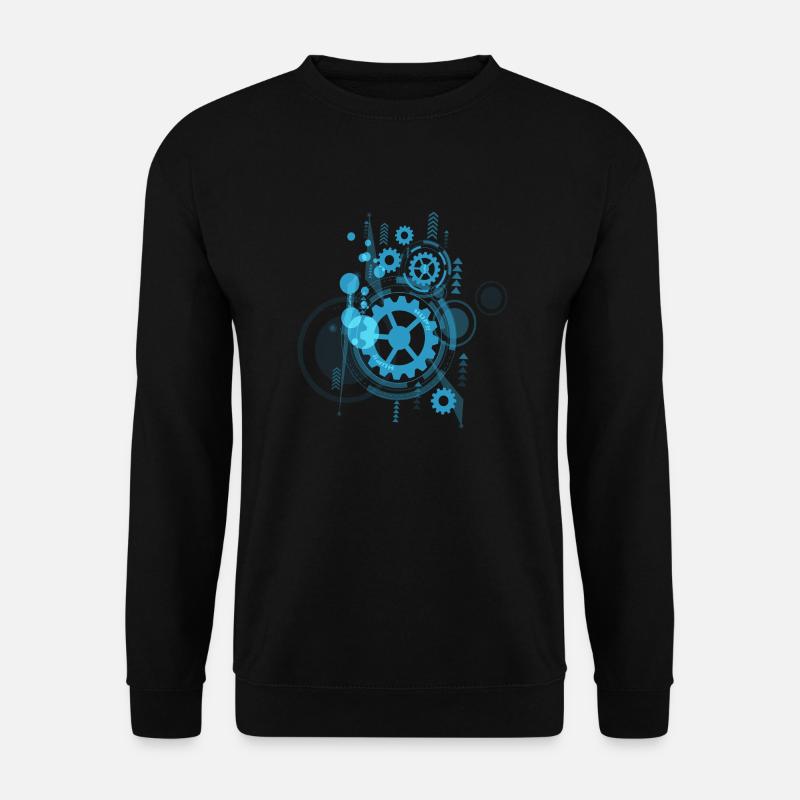 Blue Gear blaues Zahnrad Hup - Unisex Pullover - Schwarz
