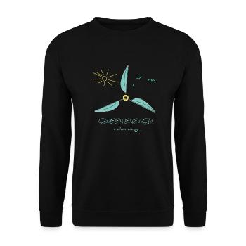 L’énergie verte est une énergie propre! Déclaration sur l’énergie éolienne - Sweat-shirt Unisexe - noir - Devant - Alina (178cm) & Michal (187cm)