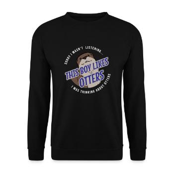 Boy Likes Cute Otters Wild Animal Sea Otter - Unisex Sweatshirt - black - Front - Alina (178cm) & Michal (187cm)