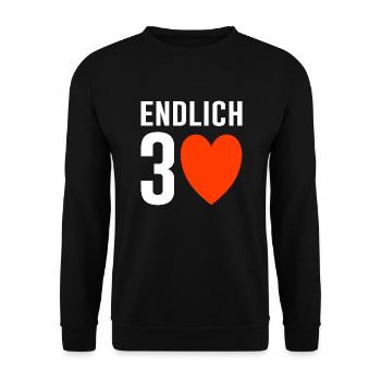30. Geburtstag Geschnek dreißig - Unisex Pullover - Schwarz - Vorne - Alina (178cm) & Michal (187cm)