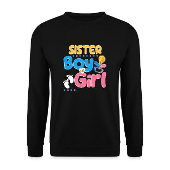 Pink or Blue Sister Loves You Best Sist Ever Big - Sweat-shirt Unisexe - noir - Devant - Alina (178cm) & Michal (187cm)