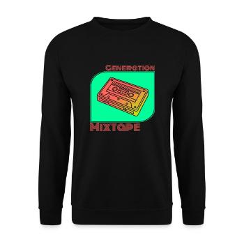 Generation Mixtape Kassette Kidcore Geschenk Idee - Unisex Pullover - Schwarz - Vorne - Alina (178cm) & Michal (187cm)