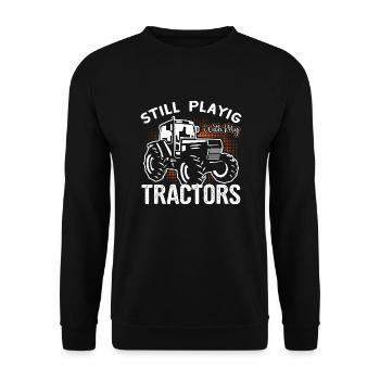 Farmer Farmer Farmer Tractor Farm - Unisex Sweatshirt - black - Front - Alina (178cm) & Michal (187cm)