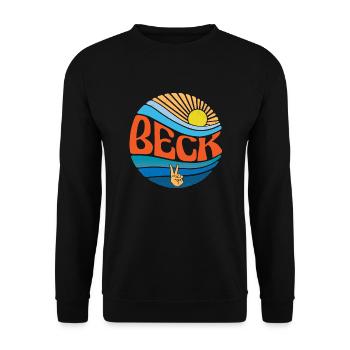 Beck Shirt Vintage Sunset Beck Groovy Tie Dye - Unisex Pullover - Schwarz - Vorne - Alina (178cm) & Michal (187cm)