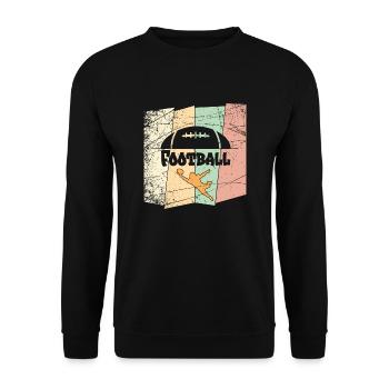 American Football Fan Shirt - Game Day Vintage - Unisex Sweatshirt - black - Front - Alina (178cm) & Michal (187cm)