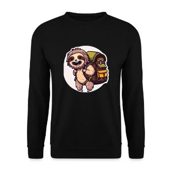Hiking Sloth - Unisex Sweatshirt - black - Front - Alina (178cm) & Michal (187cm)