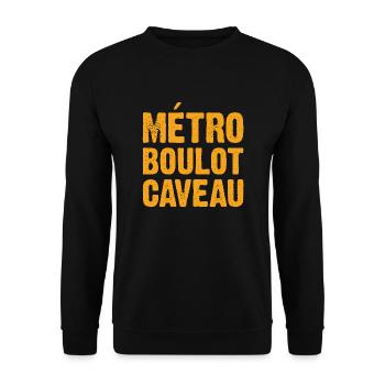 Métro Boulot Caveau - Sweat-shirt Unisexe - noir - Devant - Alina (178cm) & Michal (187cm)