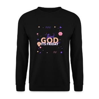 Thank God Its Friday - Unisex Sweatshirt - black - Front - Alina (178cm) & Michal (187cm)