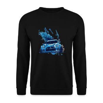 Abstract Sports Car Splash Design - Unisex Sweatshirt - black - Front - Alina (178cm) & Michal (187cm)