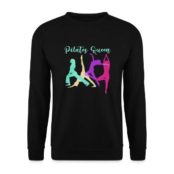 Reine Pilates,Pilates,Sports,Yoga,Aquarelle,Pastel - Sweat-shirt Unisexe - noir - Devant - Alina (178cm) & Michal (187cm)