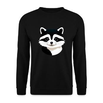 Waschbären süßer Cartoon Waschbär 6 - Unisex Pullover - Schwarz - Vorne - Alina (178cm) & Michal (187cm)