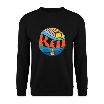 Kai Shirt Vintage Sunset Kai Groovy Tie Dye - Unisex Sweatshirt - black - Front - Alina (178cm) & Michal (187cm)