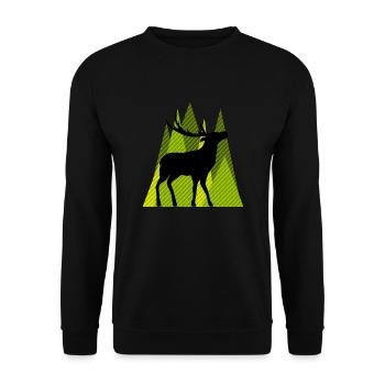 Deer - Unisex Sweatshirt - black - Front - Alina (178cm) & Michal (187cm)