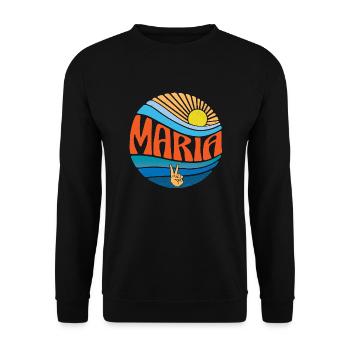 Maria Shirt Vintage Sunset Maria Groovy Tie Dye - Unisex Sweatshirt - black - Front - Alina (178cm) & Michal (187cm)