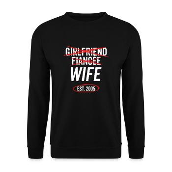 Freundin Verlobte Ehefrau Est 2005 - Unisex Pullover - Schwarz - Vorne - Alina (178cm) & Michal (187cm)