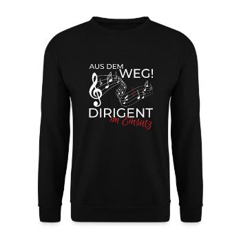 Dirigent Kapellmeister Chor Shirt Spruch Geschenk - Unisex Pullover - Schwarz - Vorne - Alina (178cm) & Michal (187cm)