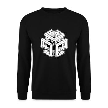 GEO SKULL - Unisex Sweatshirt - black - Front - Alina (178cm) & Michal (187cm)