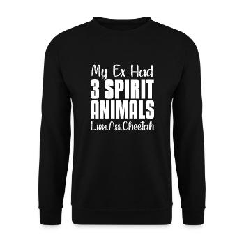 my ex had 3 spirit animals Design for a ex jokes - Unisex Sweatshirt - black - Front - Alina (178cm) & Michal (187cm)