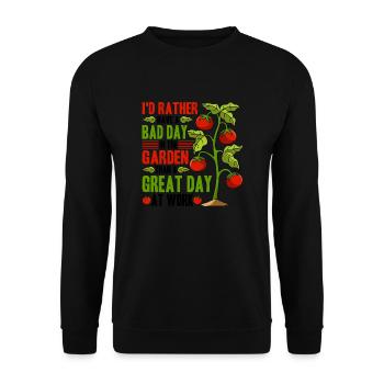 Citation de plante de tomate Super journée dans le jardin, tomate - Sweat-shirt Unisexe - noir - Devant - Alina (178cm) & Michal (187cm)