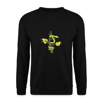 The Green Python - Tree Python - Unisex Sweatshirt - black - Front - Alina (178cm) & Michal (187cm)