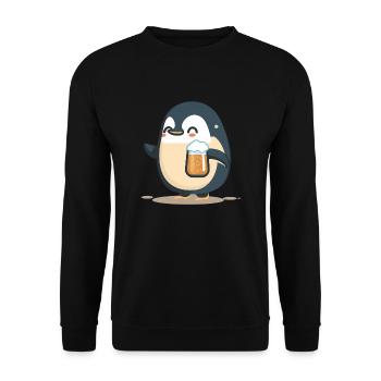 Incredibly sweet beer lover: little penguin - Unisex Sweatshirt - black - Front - Alina (178cm) & Michal (187cm)