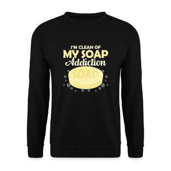 Je suis débarrassé de mon addiction au savon. Savonnier Soapmaki - Sweat-shirt Unisexe - noir - Devant - Alina (178cm) & Michal (187cm)