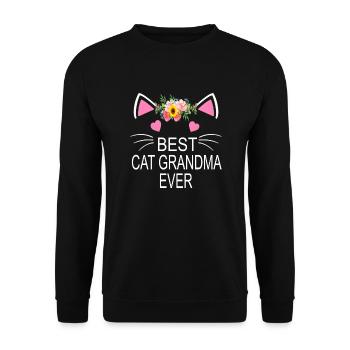 Best Cat Grandma Ever Mother s Day Funny Cat - Unisex Sweatshirt - black - Front - Alina (178cm) & Michal (187cm)