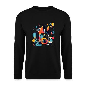 Abstract geometric design - Unisex Sweatshirt - black - Front - Alina (178cm) & Michal (187cm)