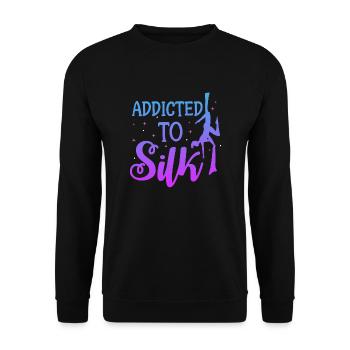 Addicted to Silk | Aerial Dancing - Unisex Sweatshirt - black - Front - Alina (178cm) & Michal (187cm)