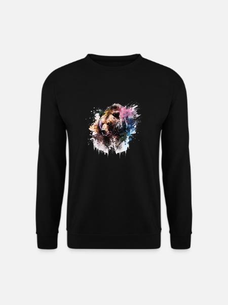 ours, grizzly - Sweat-shirt Unisexe - noir
