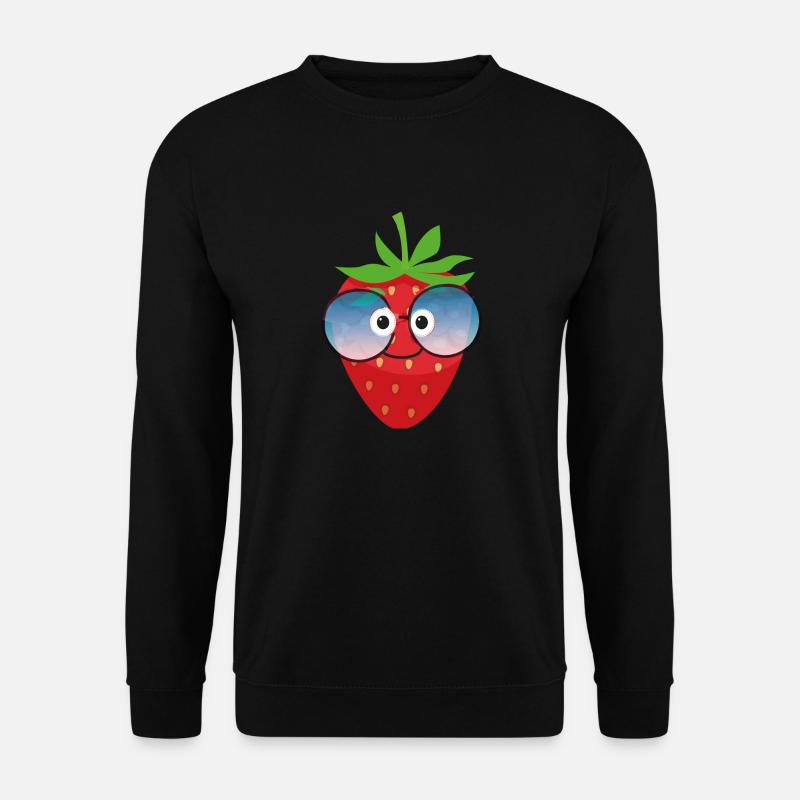 strawberry,berry,comic,sunglasses, - Unisex Sweatshirt - black