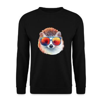 Heinrich der Igel - Unisex Pullover - Schwarz - Vorne - Alina (178cm) & Michal (187cm)