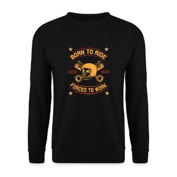 Born To Ride MC Skull Motorcycle Design - Unisex Sweatshirt - black - Front - Alina (178cm) & Michal (187cm)