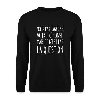 nous partageons votre réponse - Sweat-shirt Unisexe - noir - Devant - Alina (178cm) & Michal (187cm)
