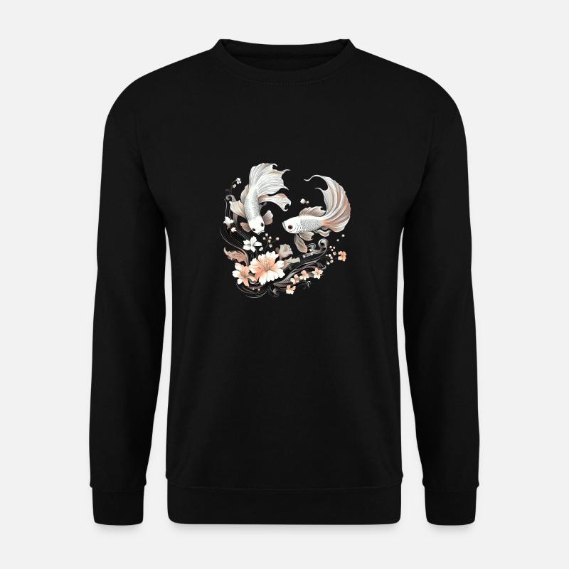 Poisson combattant et fleurs / Betta fish flowers - Sweat-shirt Unisexe - noir