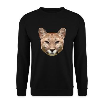 Silver Lion Polygon - Unisex Sweatshirt - black - Front - Alina (178cm) & Michal (187cm)